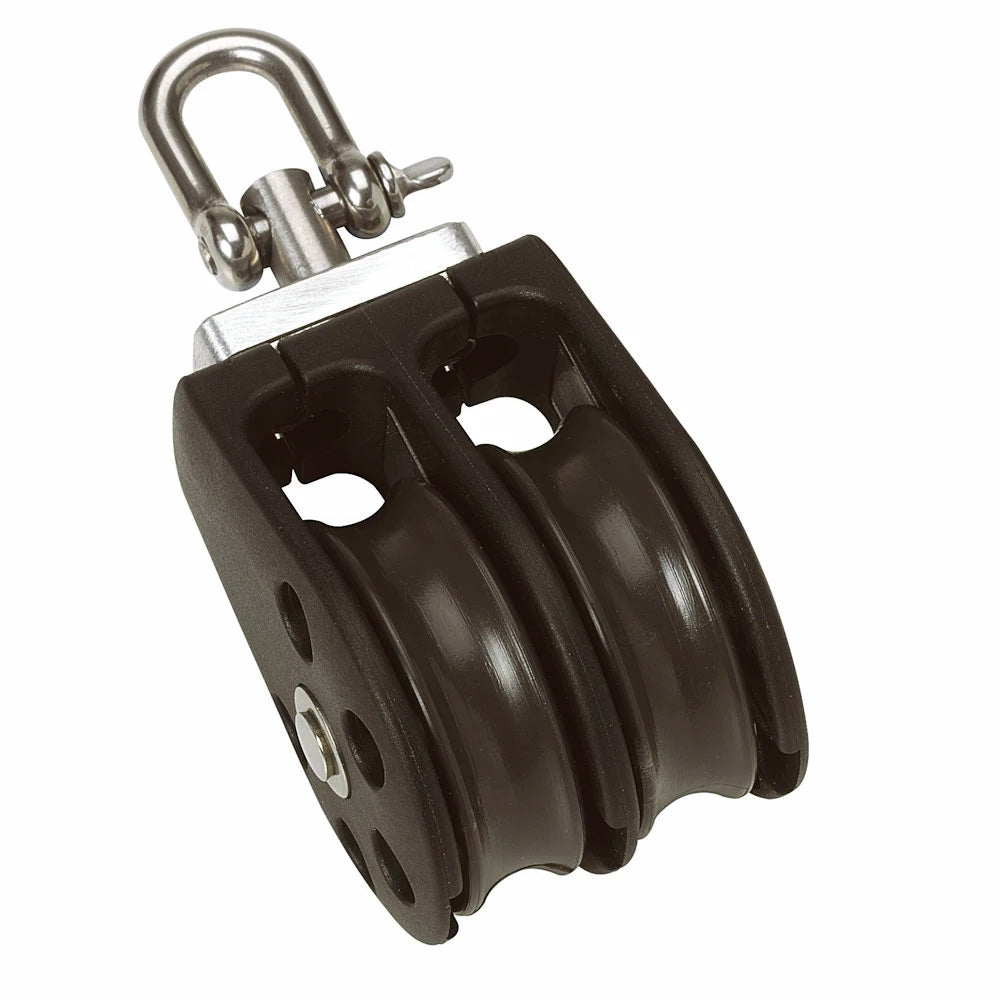Barton Size 2 35mm Plain Bearing Pulley Block Double w/Swivel