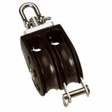 Polea doble Barton tamaño 5 de 54 mm con cojinete liso, giratoria y con grillete