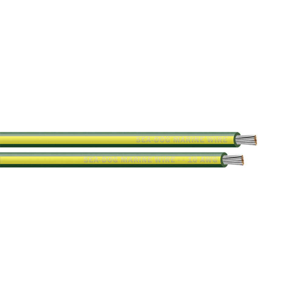Cable Primario Sea-Dog 10 AWG Verde/Amarillo Rayado - 100'