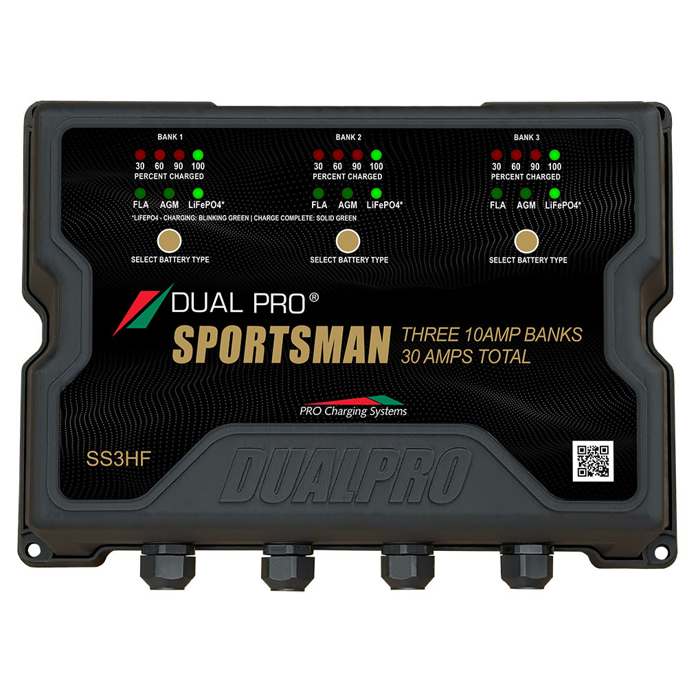 Cargador de baterías Dual Pro Sportsman Series HF - 30 amperios - 3 bancos