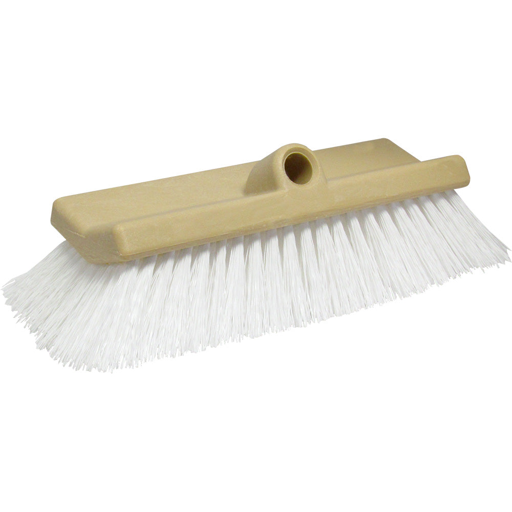 Star brite 10" Bi-Level Boat Cleaning Brush - Stiff Bristle White Scrubber