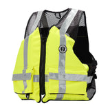 Chaleco de malla industrial Mustang - Amarillo verdoso fluorescente de alta visibilidad - Pequeño/Mediano