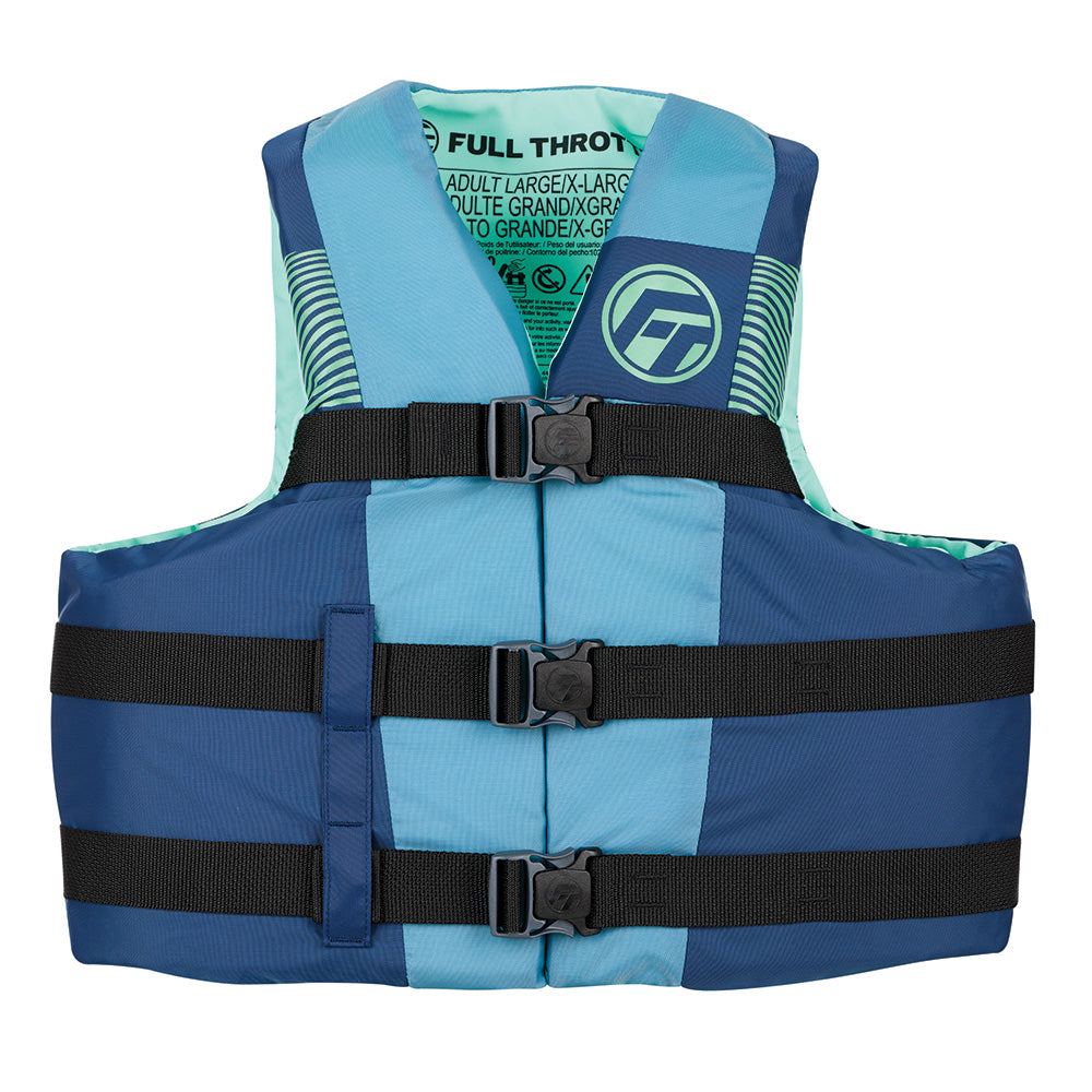 Chaleco salvavidas de nailon Full Throttle para adultos - L/XL - Azul