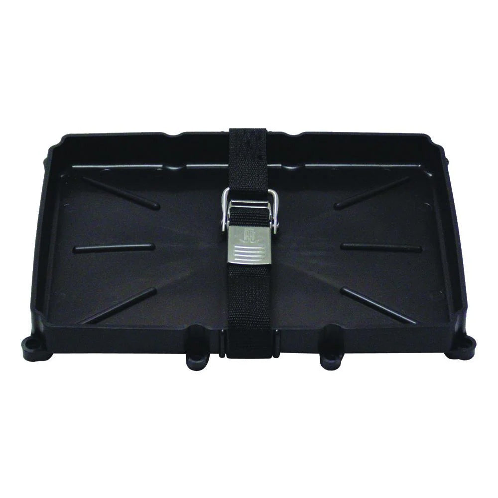 Bandeja Porta Baterías T-H Marine Serie 24 con Correa Abrochada de Acero Inoxidable