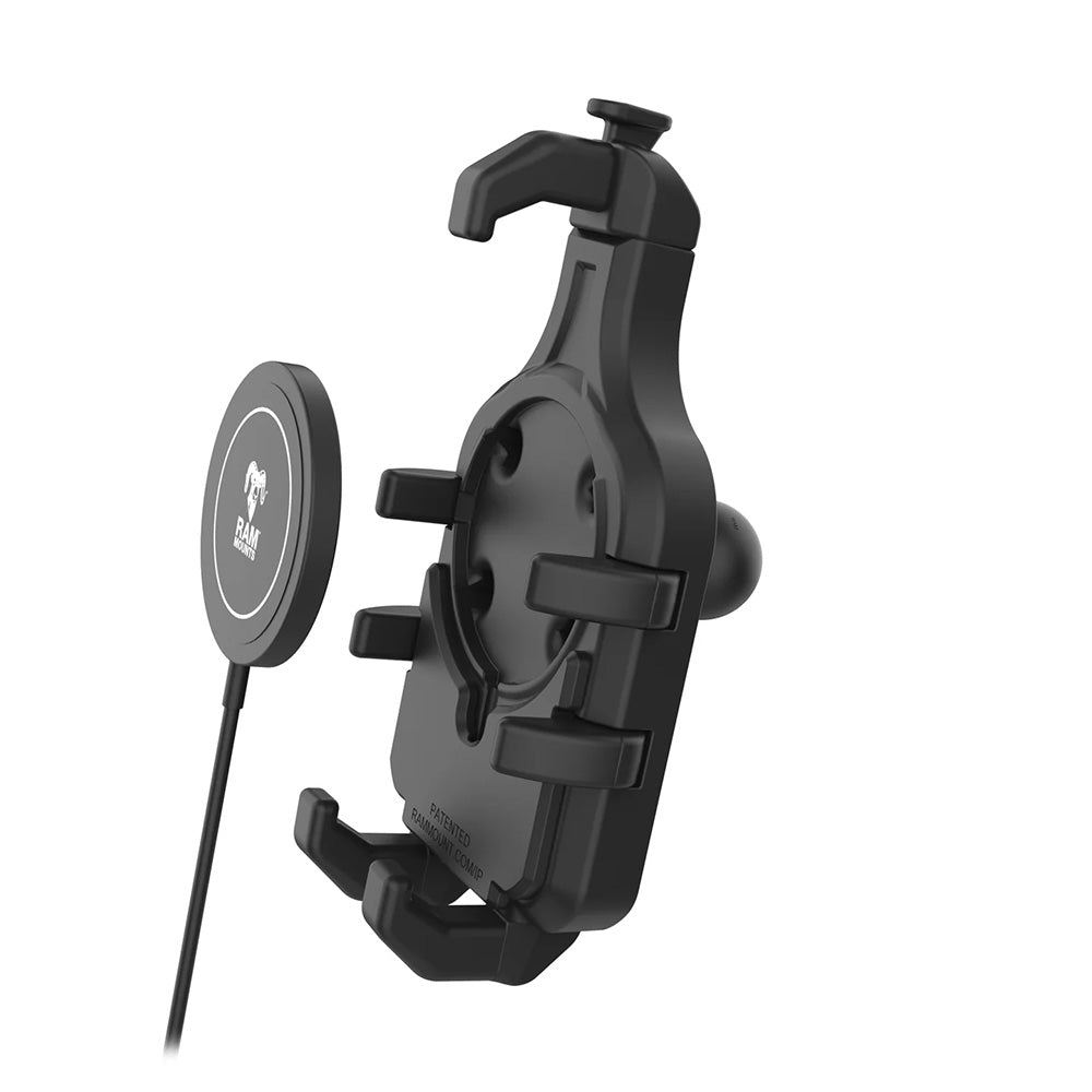 Soporte RAM® Quick-Grip™ Pro con bola y cargador inalámbrico Qi2 de 15 W