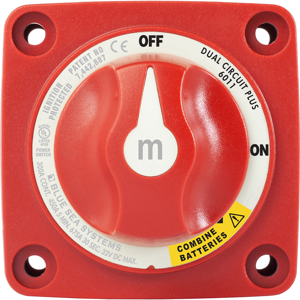 Blue Sea 6011 Interruptor de batería serie m (Mini) Circuito dual más