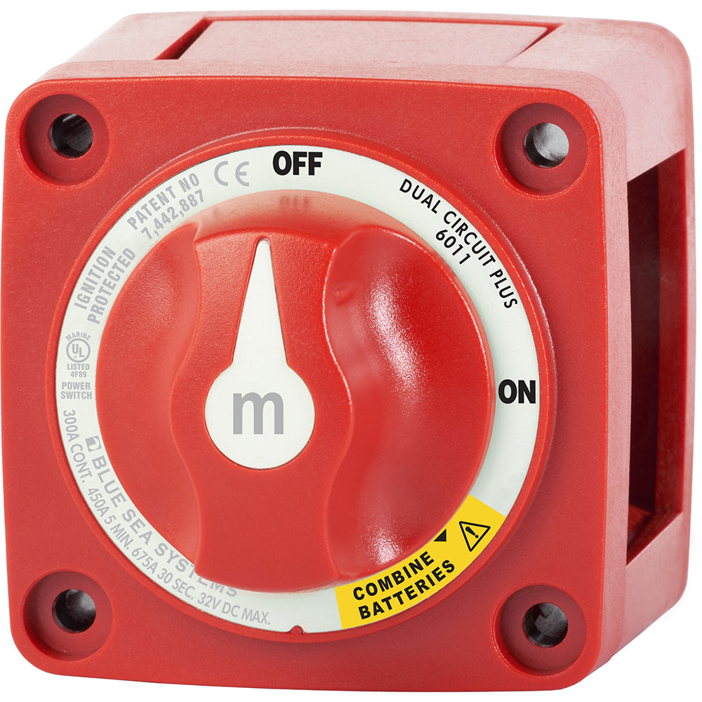 Blue Sea 6011 Interruptor de batería serie m (Mini) Circuito dual más