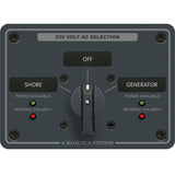 Panel de interruptor rotativo de CA Blue Sea 8359, 30 amperios, 2 posiciones + APAGADO, 2 polos
