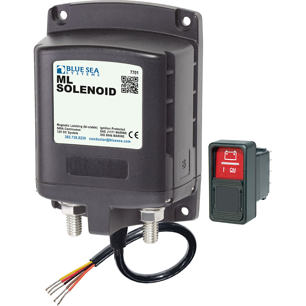 Blue Sea 7701 Solenoide Serie ML con Interruptor Contura 12VCC