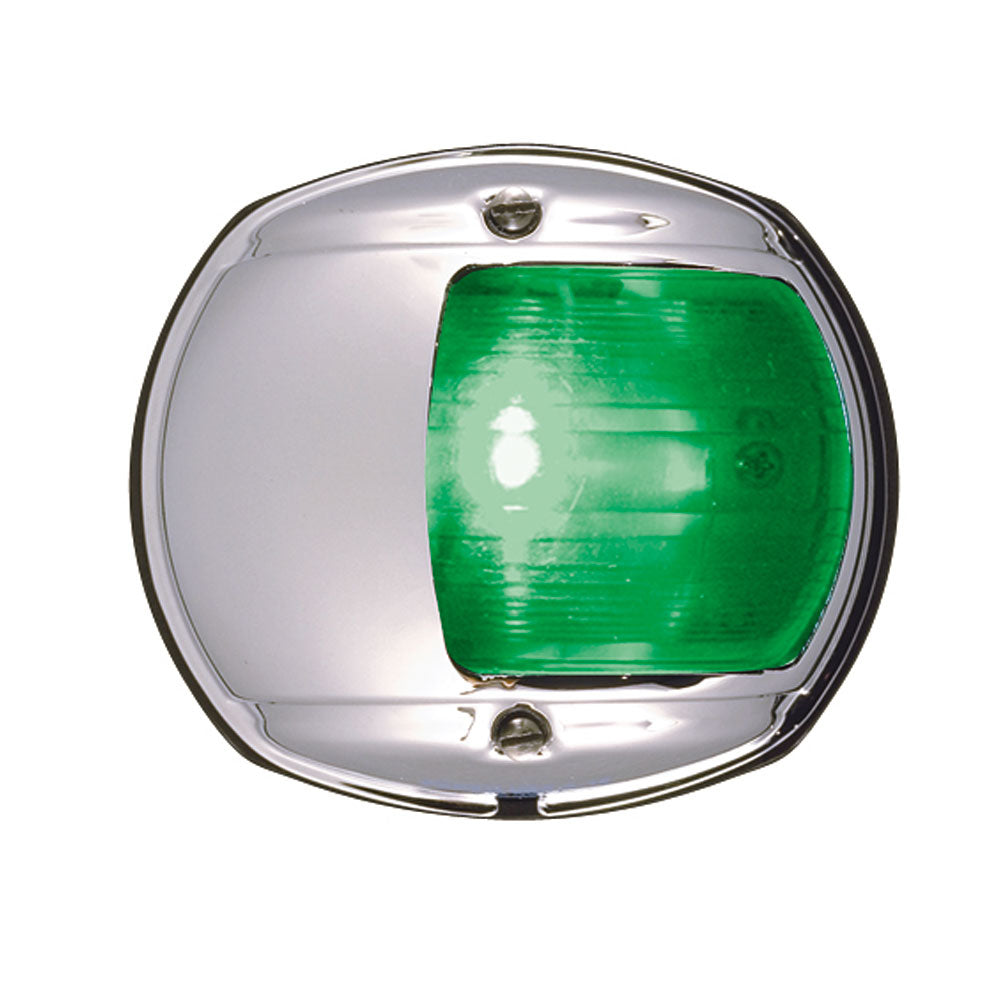 Luz de costado LED Perko - Verde - 12V - Carcasa cromada