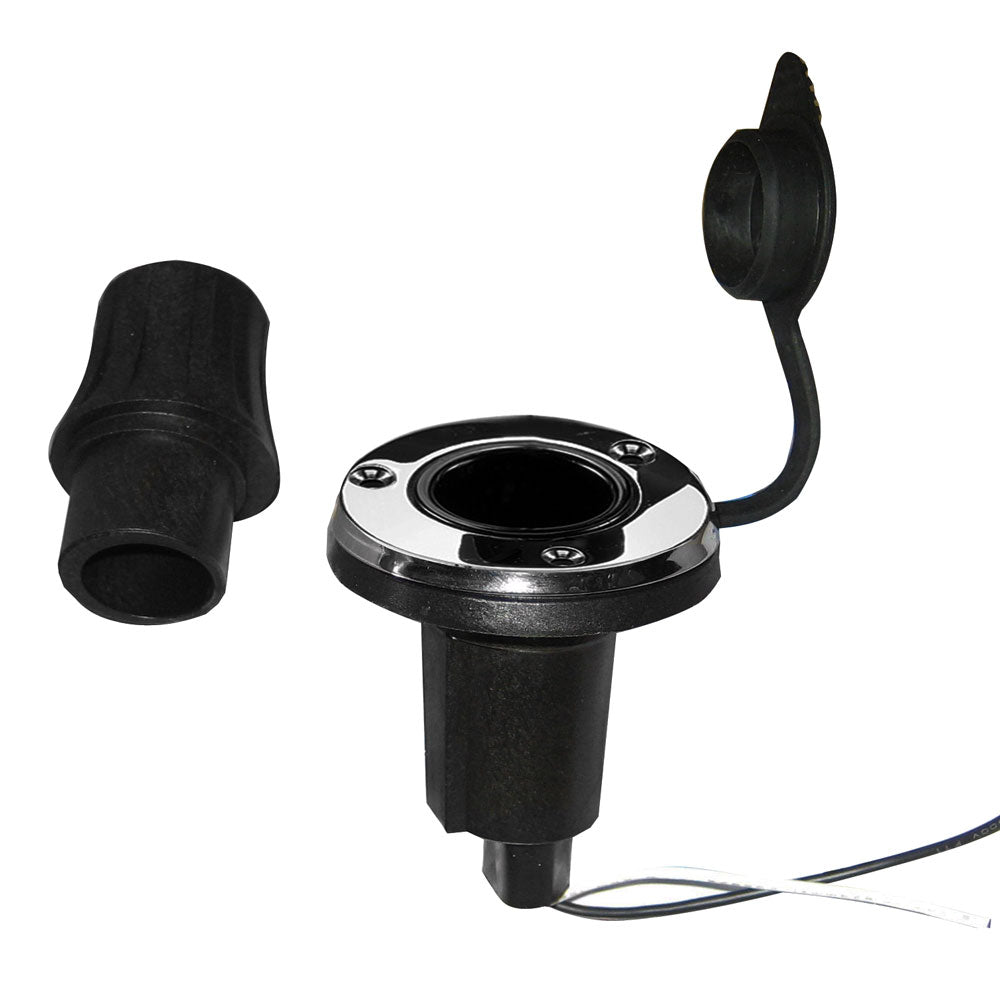 Base de montaje para luz de mástil con cuello de bloqueo Perko - 2 pines - Redonda - Acero inoxidable