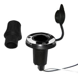 Base de montaje para luz de mástil con cuello de bloqueo Perko - 2 pines - Redonda - Acero inoxidable