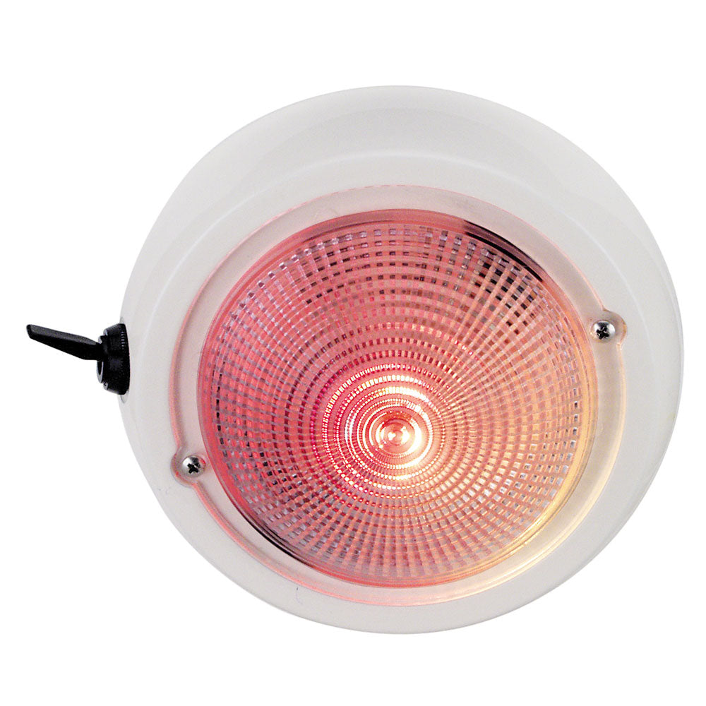 Luz de cúpula Perko con bombillas rojas y blancas