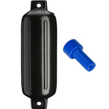Defensa Polyform G-4 de doble ojo de 6.5" x 22" - Negro con adaptador