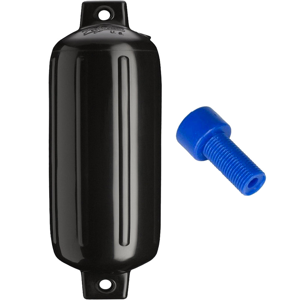 Defensa Polyform G-5 de doble ojo de 8.8" x 26.8" - Negra con adaptador