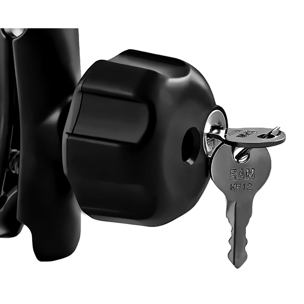 Perilla de montaje RAM con cerradura de llave y orificio de latón de 1/4" - 20