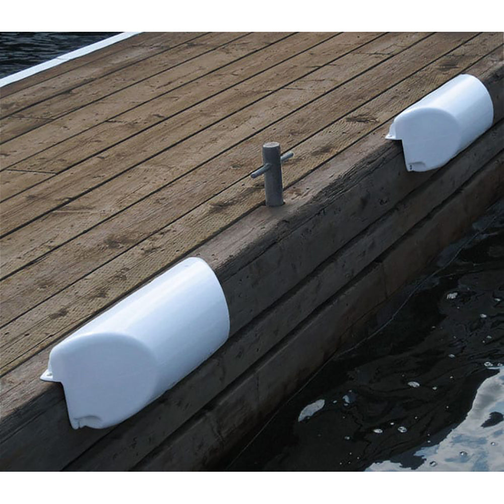 Defensa recta para muelles Dock Edge Dolphin, 17,78 cm x 40,64 cm - Blanca