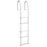 Escalera fija de 5 peldaños Dock Edge, color blanco, Galvalume