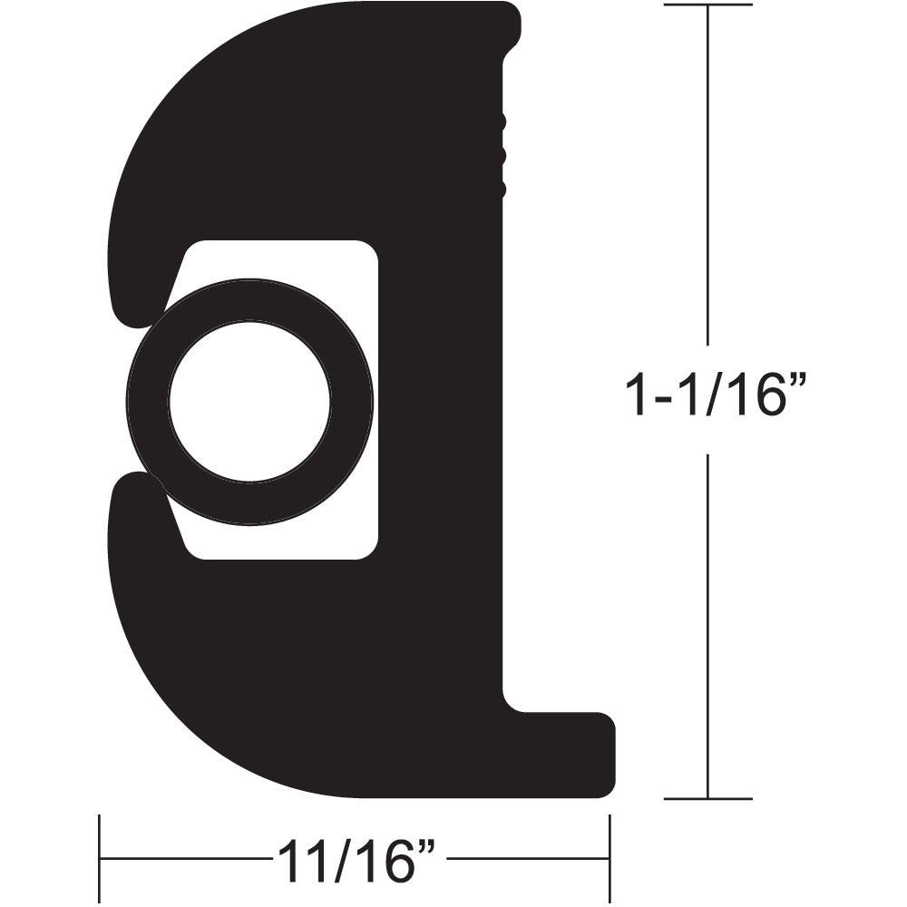 Kit de defensa de vinilo flexible TACO - Negro con inserción negra - 15,24 m - 2,7 cm