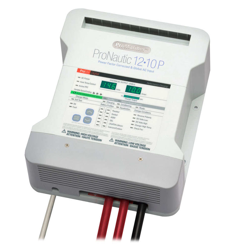 Cargador de baterías ProMariner ProNautic 1210P de 10 amperios y 2 bancos