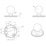Base de montaje RAM de 2-1/2" de diámetro con bola de 1.5"