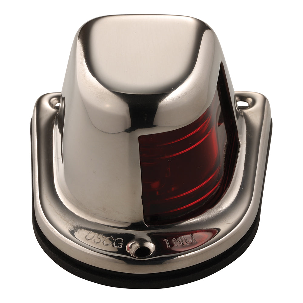 Montaje en cubierta de 1 milla Attwood, luz de costado roja - 12V - Carcasa de acero inoxidable