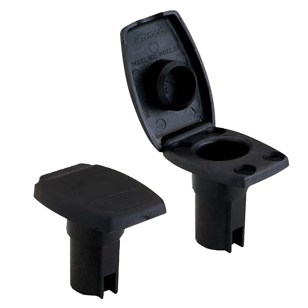 Base Attwood oval de 2 pines para poste angular - Negro