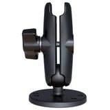 Brazo de doble enchufe RAM Mount con base redonda de 2.5"