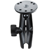 Brazo de doble enchufe RAM Mount con base redonda de 2.5"