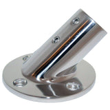 Accesorio de riel de acero inoxidable Whitecap, base redonda de 45°, D.E. de 1"