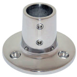 Accesorio de riel Whitecap de base redonda de 90°, ⅞" D.E., acero inoxidable