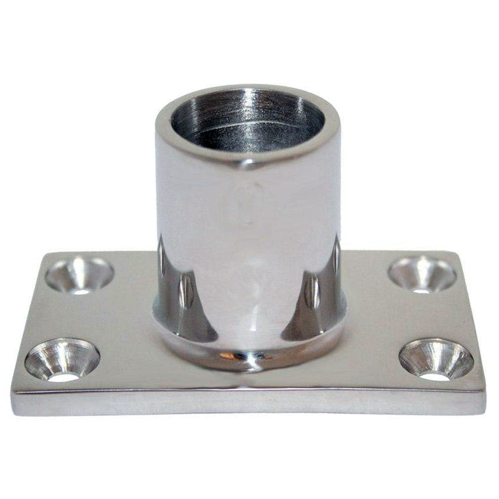 Accesorio de riel Whitecap de base rectangular de 90° y ⅞" de D.E. de acero inoxidable