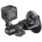 Soporte de ventosa con brazo corto RAM Mount para GoPro Hero