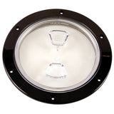 Placa de cubierta con rosca central transparente Beckson de 6" - Negra