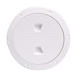 Placa de cubierta atornillable antideslizante Beckson de 6" - Blanca