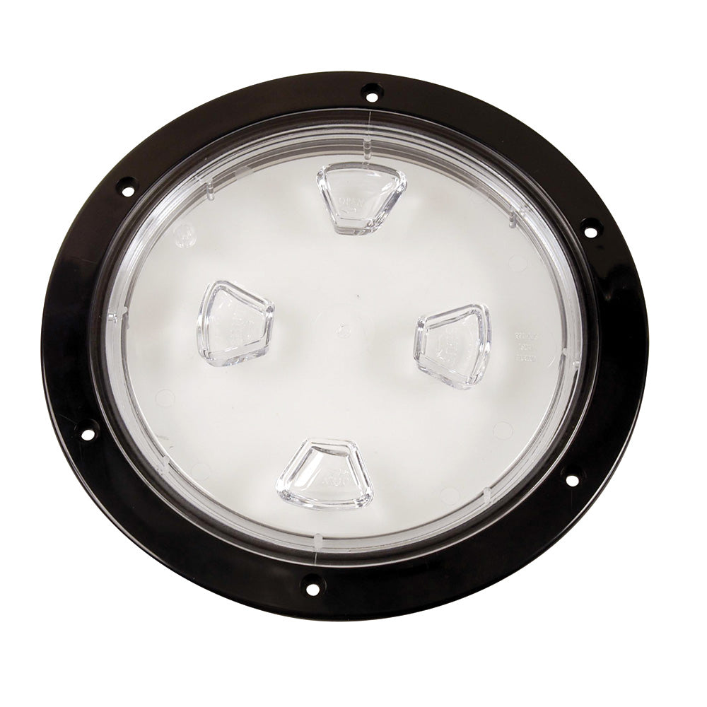 Tapa de Cubierta de Rosca Central Transparente de 8" Beckson - Negro