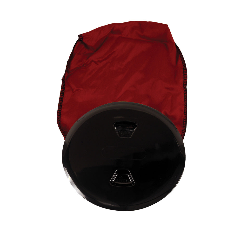 Placa de cubierta Beckson de 5" Stow-Away - Negra con bolsa de 12"
