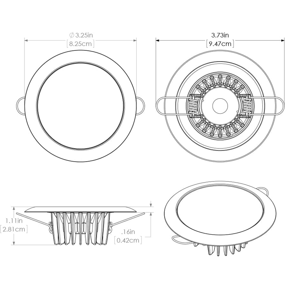 Lumitec Mirage - Flush Mount Down Light - Glass Finish/Polished SS Bez ...