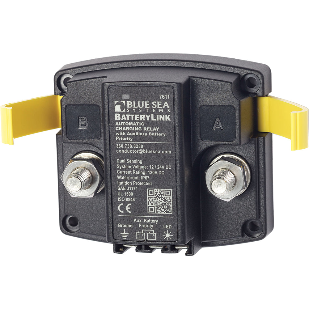 Relé de carga automático Blue Sea 7611 DC BatteryLink™ - 120 Amperios con carga de batería auxiliar