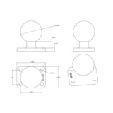 Base rectangular RAM Mount de 1.5" x 2" con bola de 1.5"