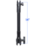 Poste de extensión RAM Mount de 14" de largo con casquillo abierto sencillo de 1" y 1.5"
