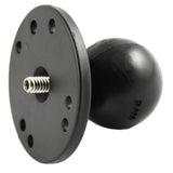 Base redonda de 2.5" RAM Mount con bola de 1.5" y perno roscado macho de 1/4"-20 para cámaras