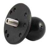 Base redonda de 2.5" con bola de 1.5" y poste roscado macho de 3/8"-16 para cámaras RAM Mount