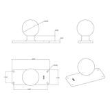 Base rectangular RAM Mount de 2" x 5" con bola de 1.5"