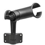 Soporte para caña de pescar RAM Mount RAM Tube Jr. con poste estriado corto de 4" y base de montaje para mamparo