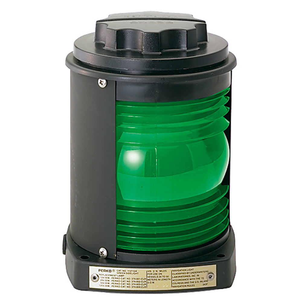 Luz lateral Perko - Plástico negro, lente verde