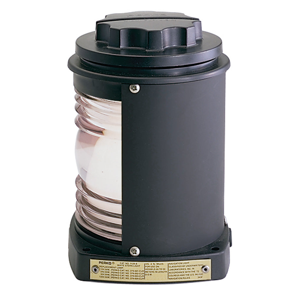 Perko Stern Light - Plástico Negro, Luz Blanca con Lente Gris Tintada