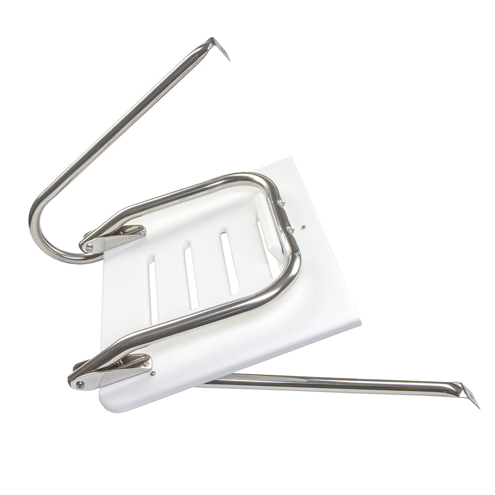 Plataforma de baño Whitecap de polietileno blanco con escalera para motores fuera de borda