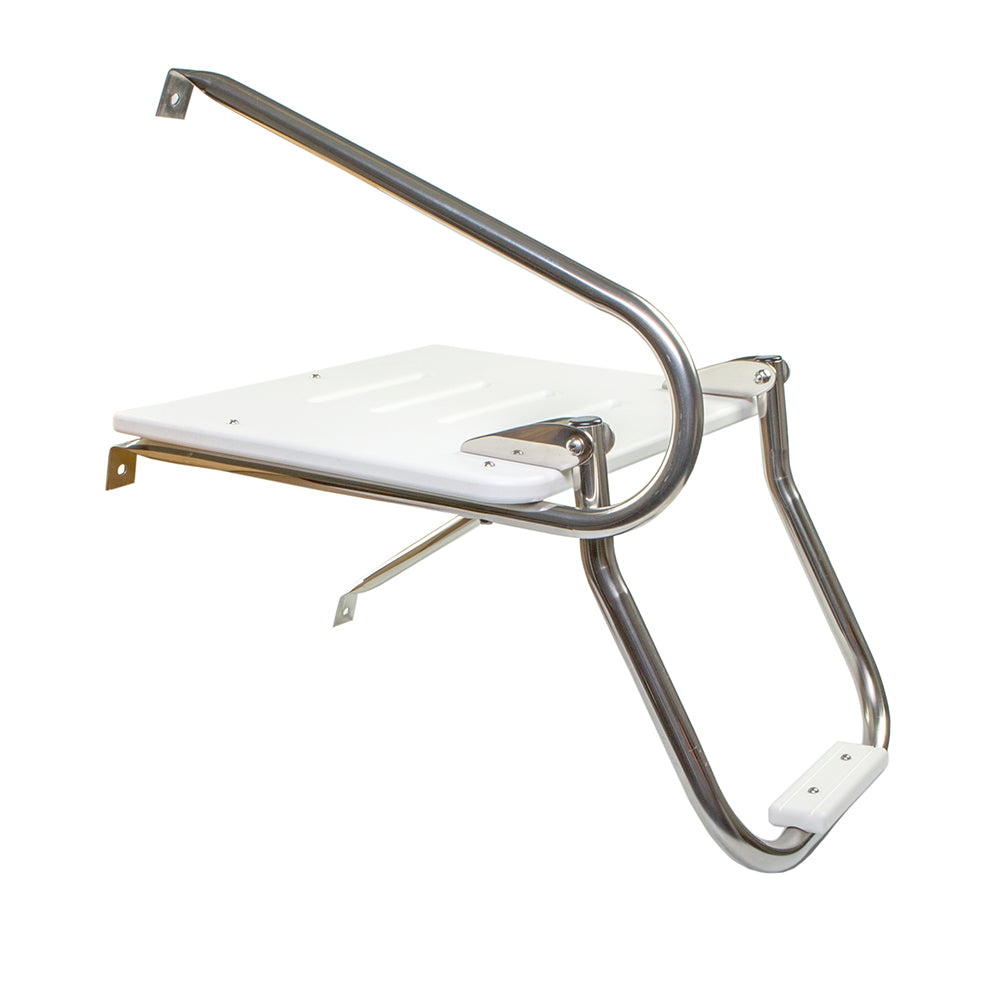 Plataforma de baño Whitecap de polietileno blanco con escalera para motores fuera de borda