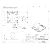 Placa VESA RAM Mount de 100x100 mm con bola de 2.25"
